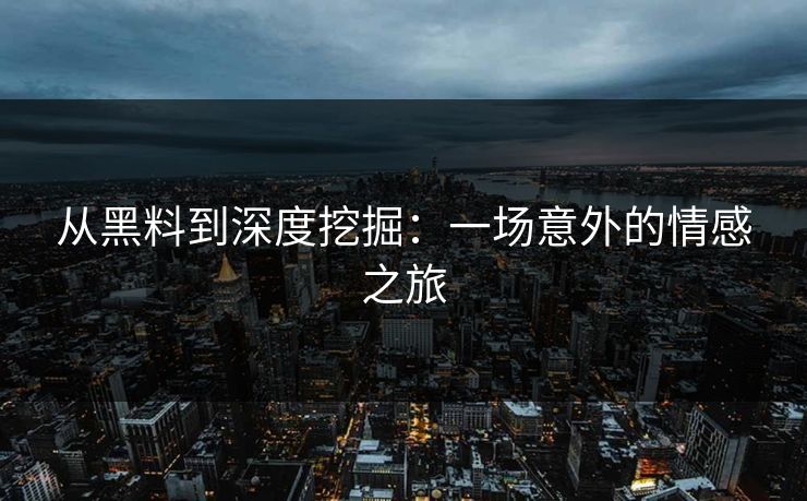 从黑料到深度挖掘：一场意外的情感之旅  第1张